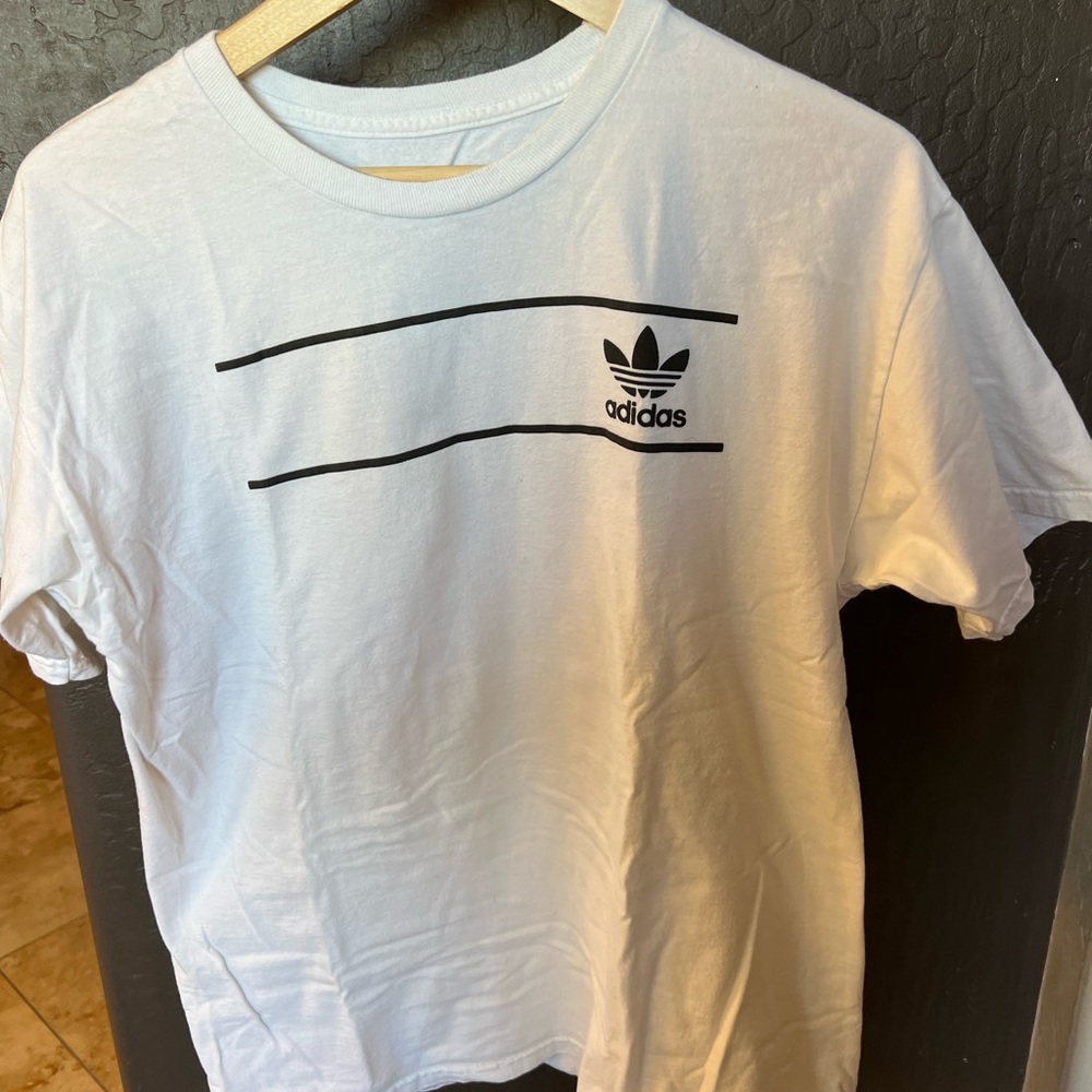 White Adidas Logo Tee